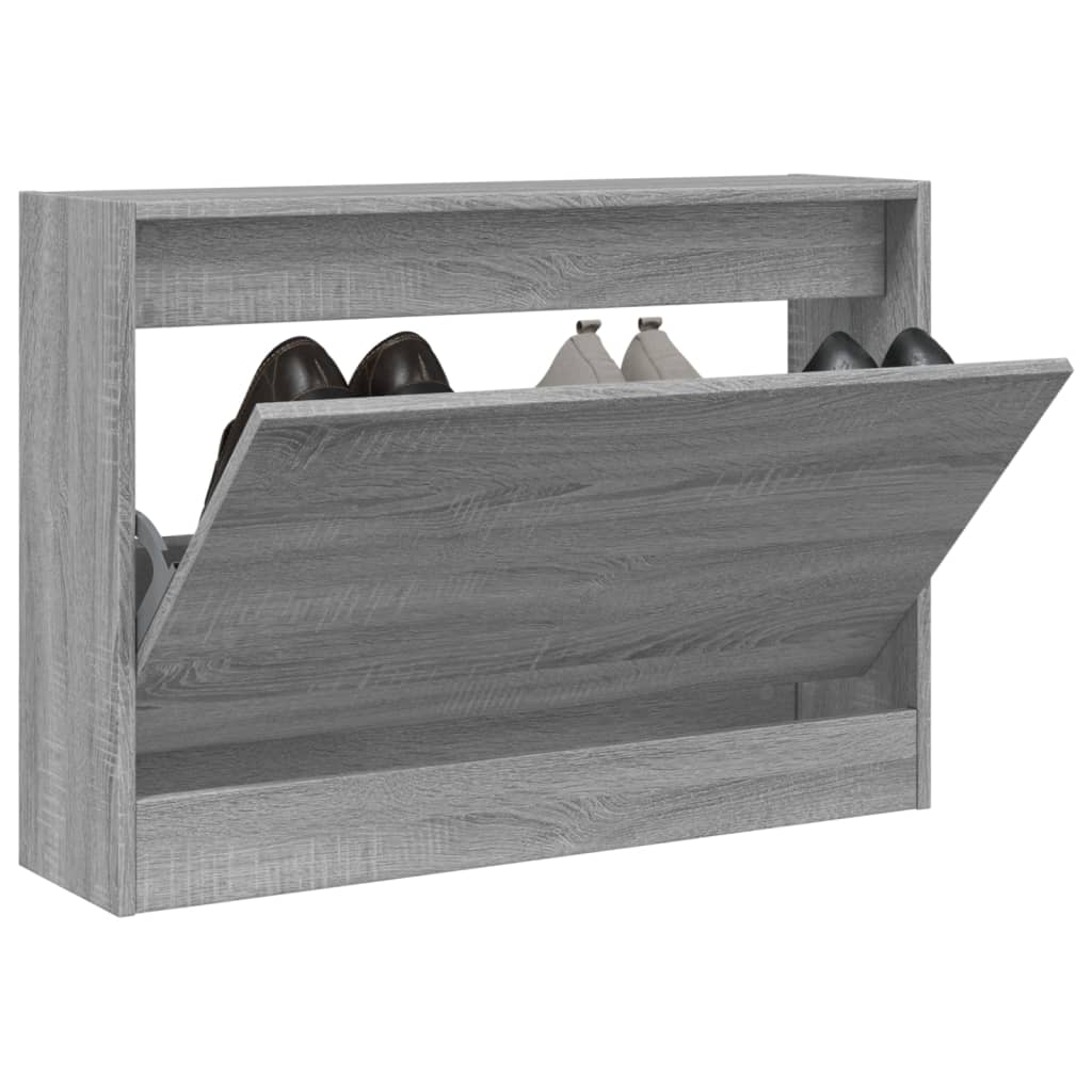 Skoskap grå sonoma 80x21x57 cm konstruert tre