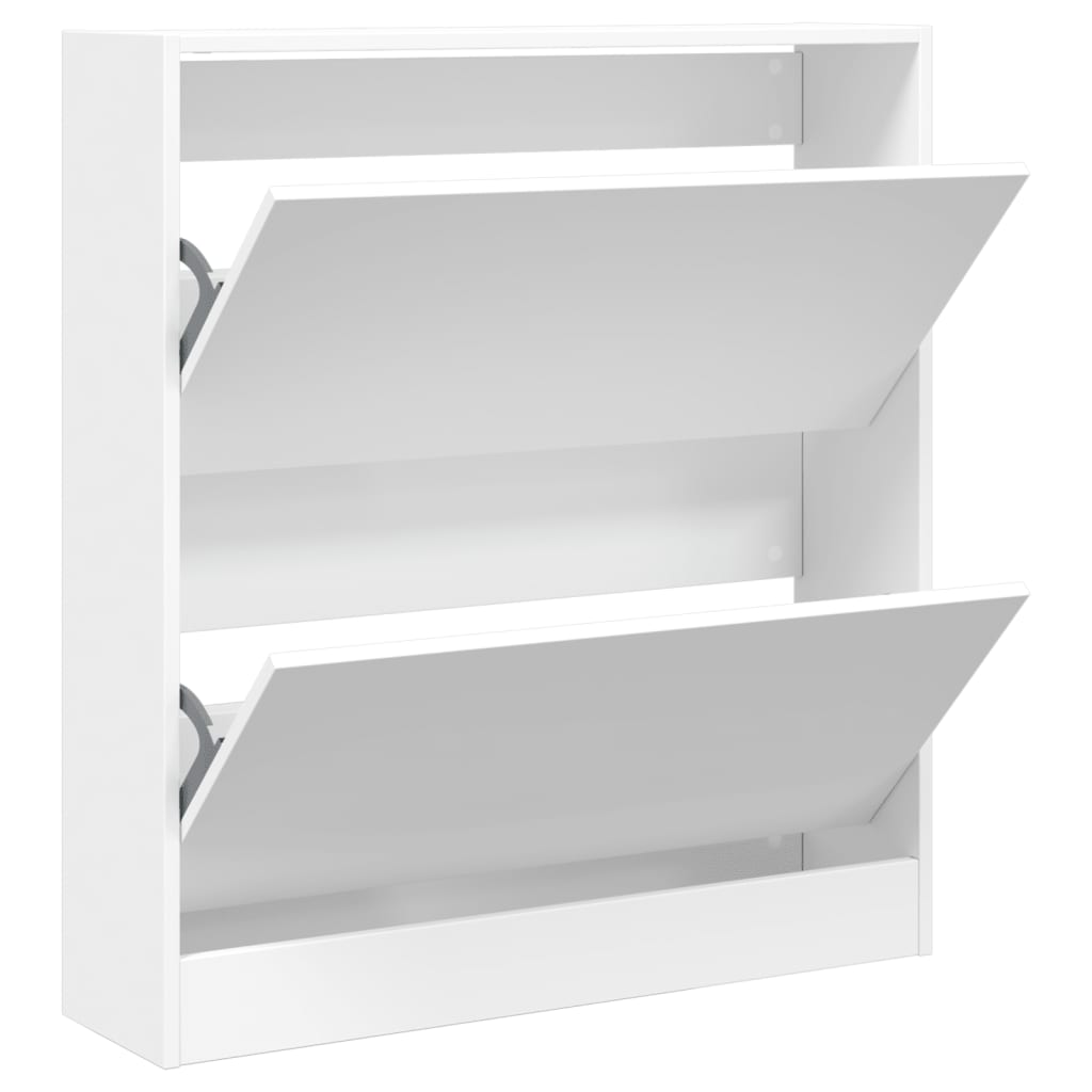 Skoskap hvit 80x21x87,5 cm konstruert tre