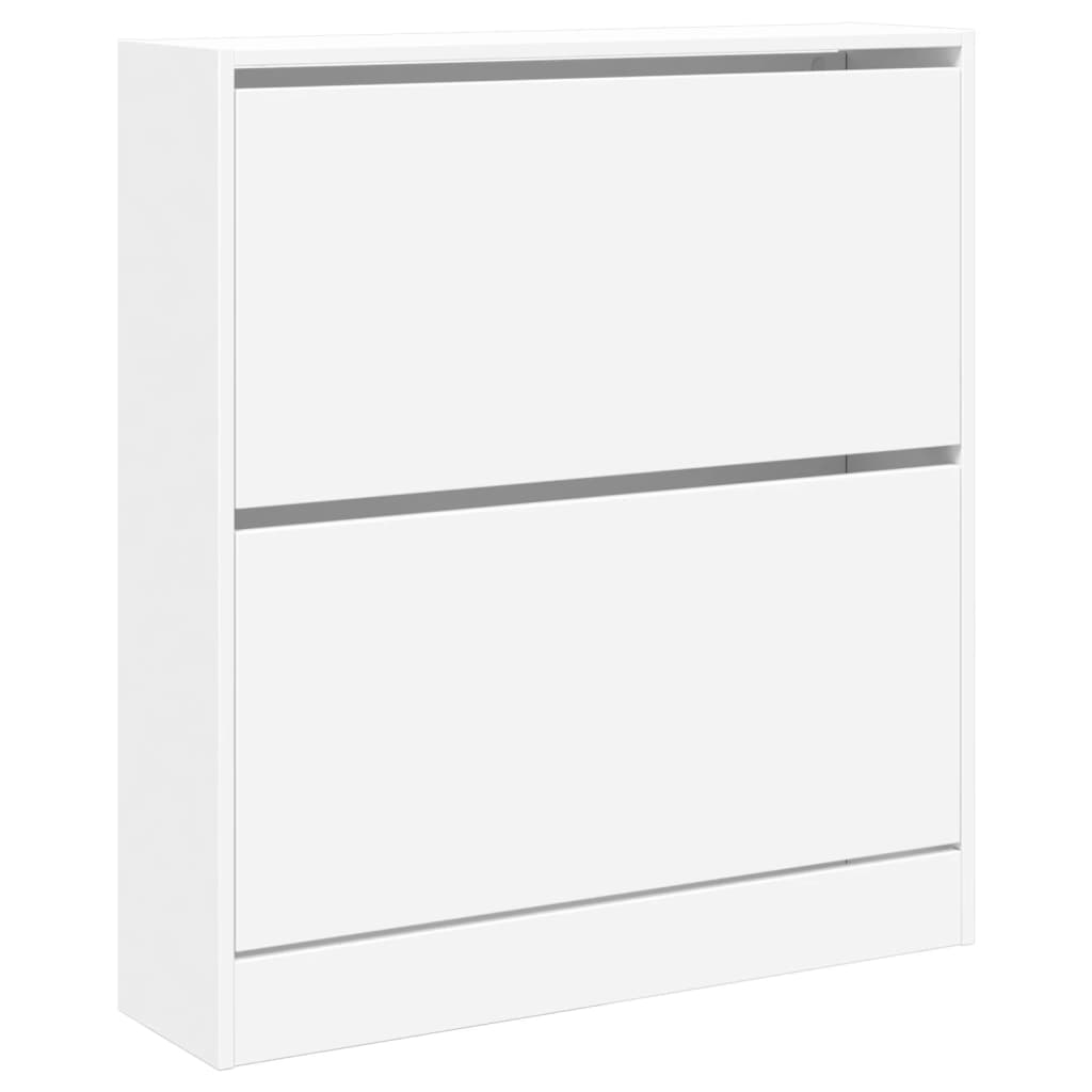 Skoskap hvit 80x21x87,5 cm konstruert tre