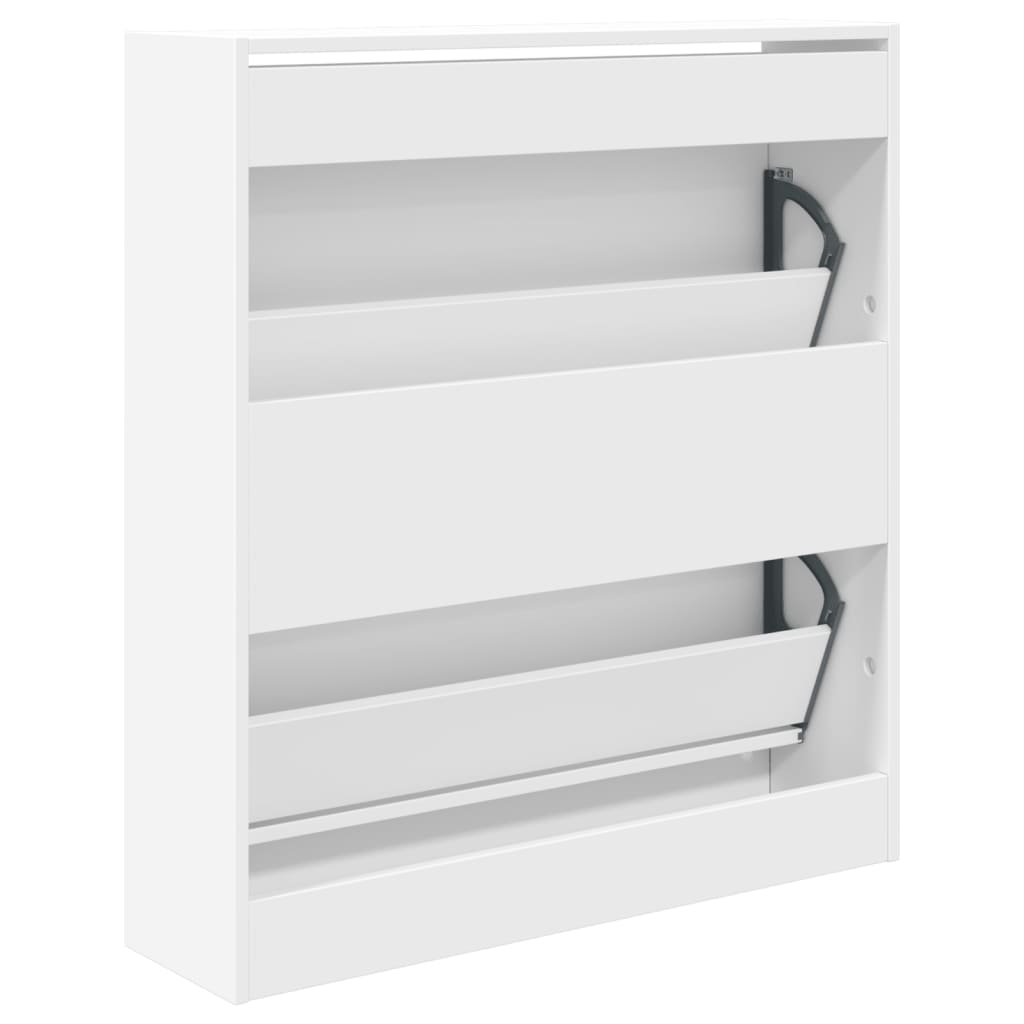 Skoskap hvit 80x21x87,5 cm konstruert tre