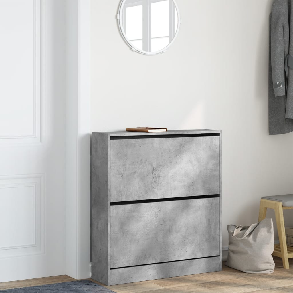 Skohylle betonggrå 80x21x87,5 cm konstruert tre
