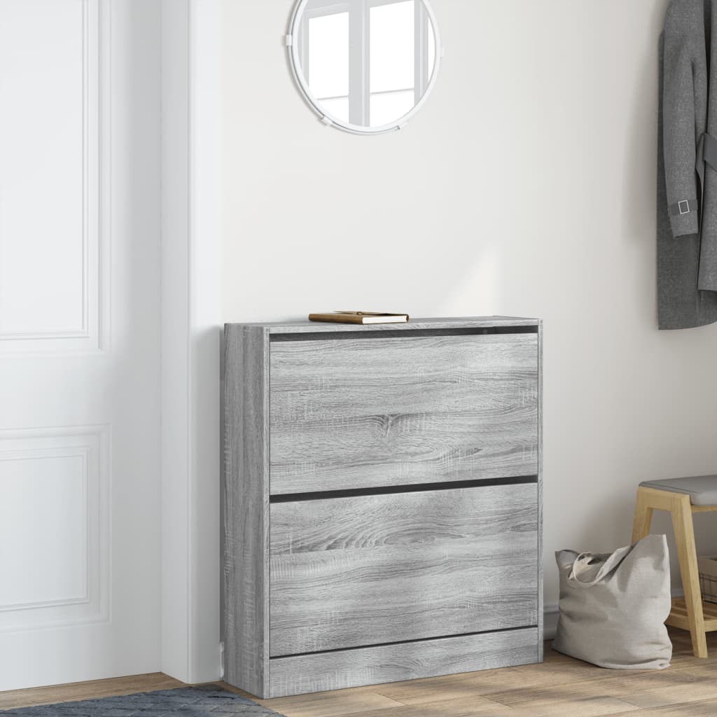 Skoskap grå sonoma 80x21x87,5 cm konstruert tre