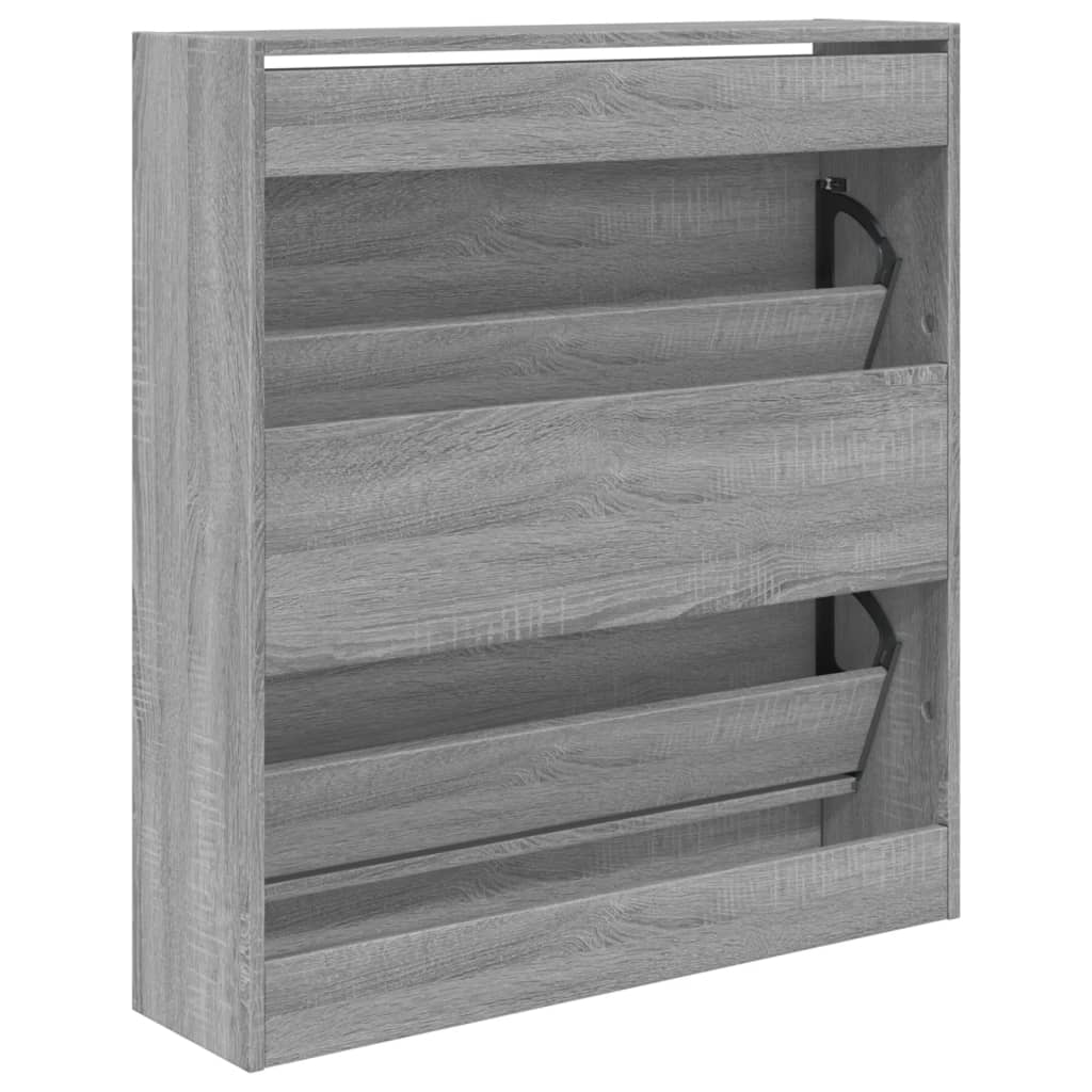 Skoskap grå sonoma 80x21x87,5 cm konstruert tre