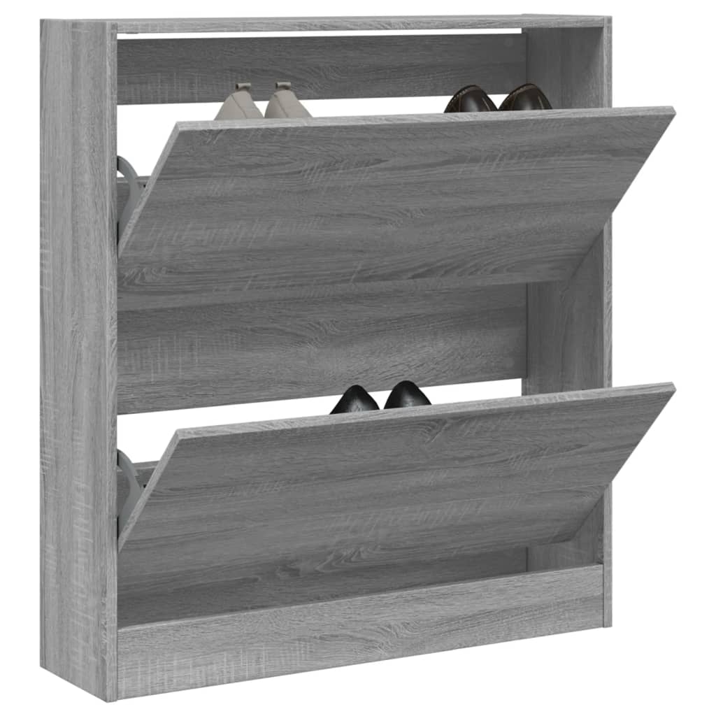 Skoskap grå sonoma 80x21x87,5 cm konstruert tre