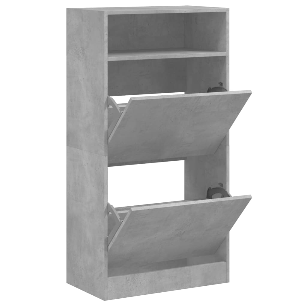 Skoskap betonggrå 60x34x116 cm konstruert tre
