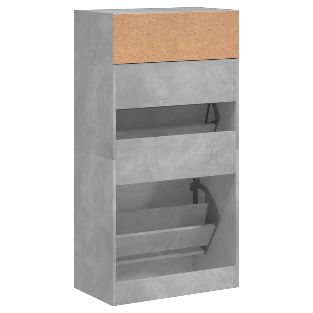Skoskap betonggrå 60x34x116 cm konstruert tre