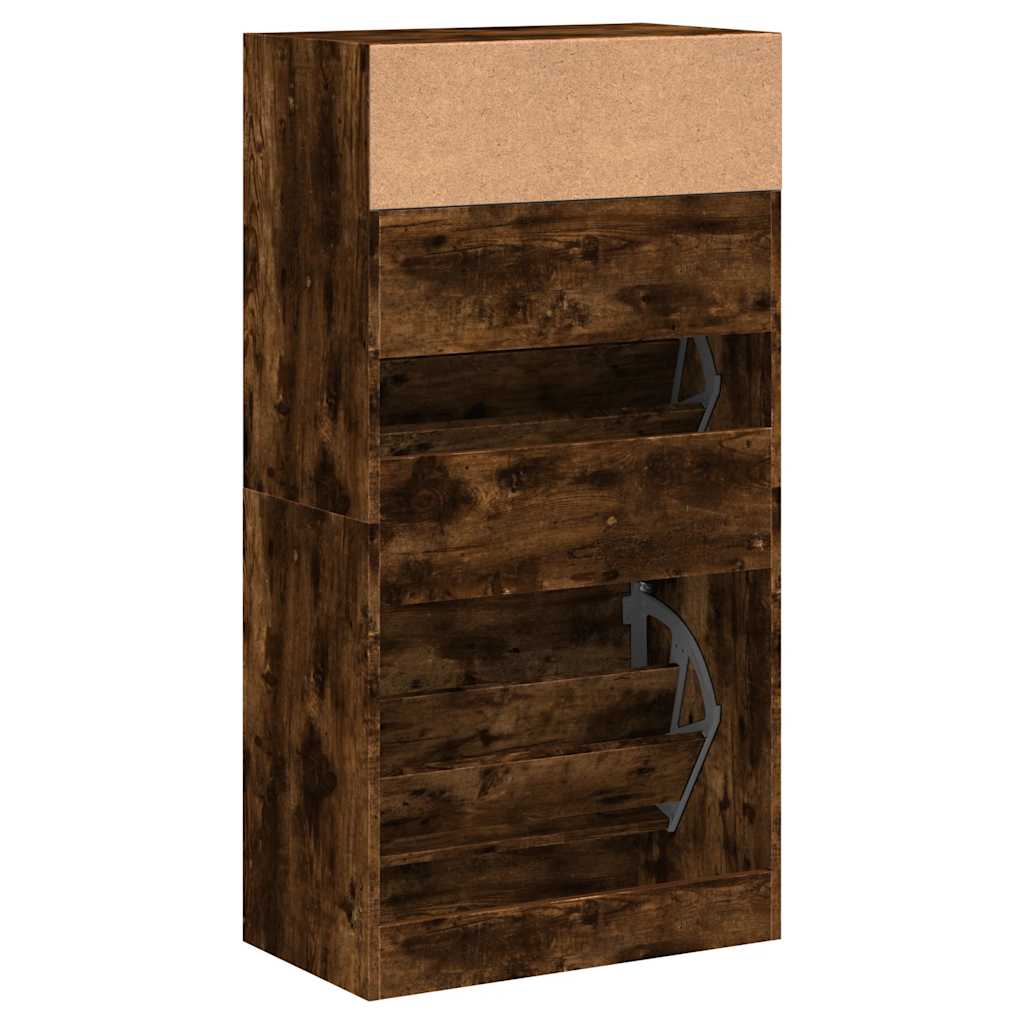 Skohylle røkt eik 60x34x116 cm konstruert tre
