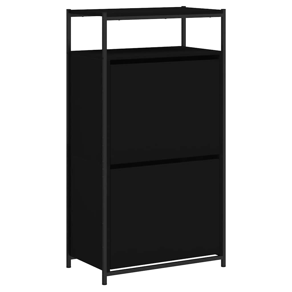 Skoskap svart 60x34x112 cm konstruert tre