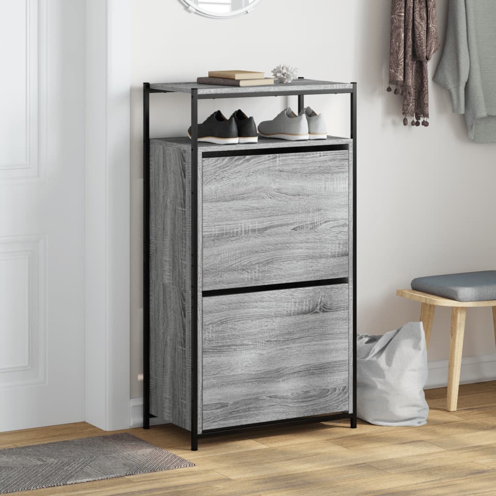 Skoskap grå sonoma 60x34x112 cm konstruert tre