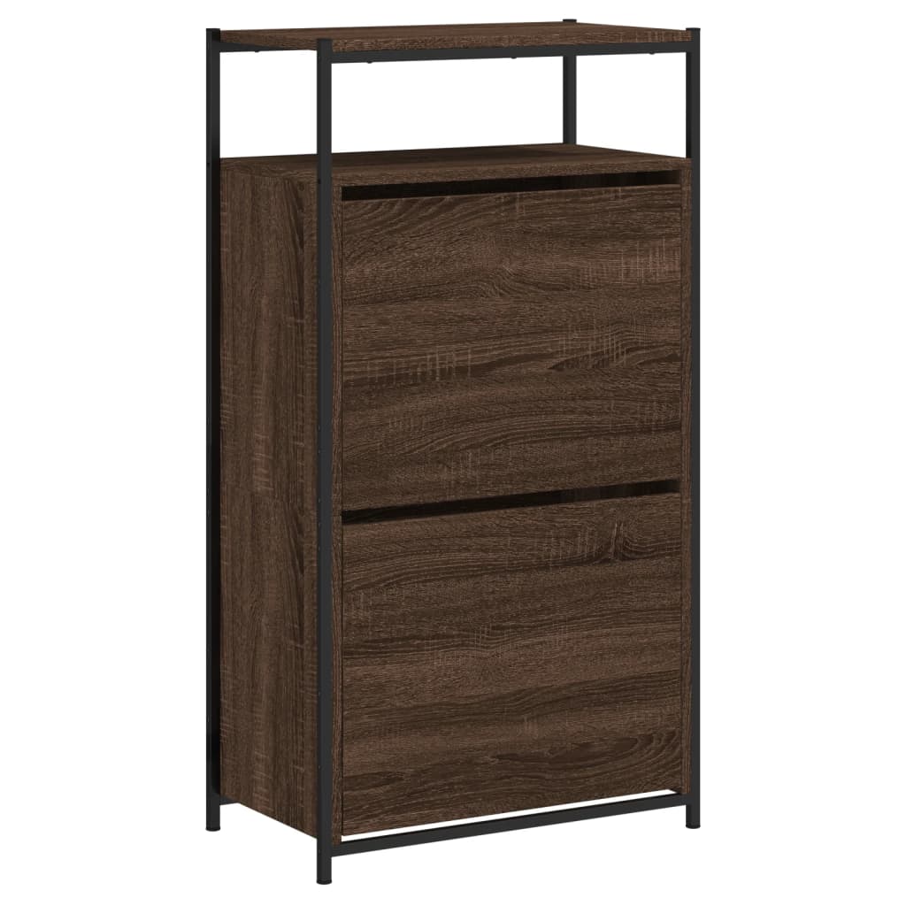 Skoskap brun eik 60x34x112 cm konstruert tre