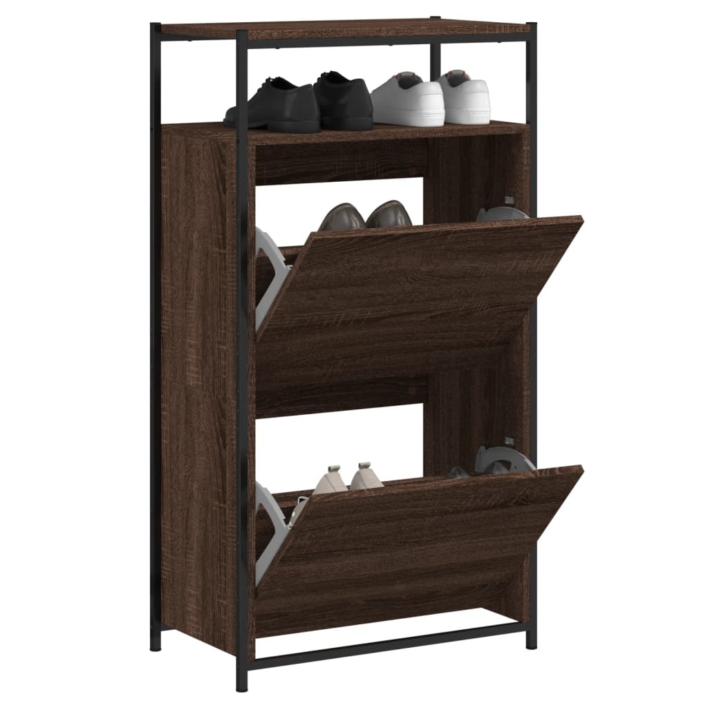 Skoskap brun eik 60x34x112 cm konstruert tre