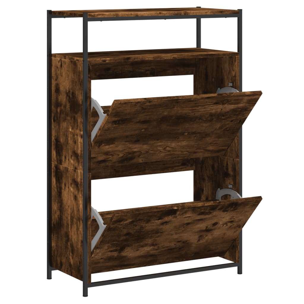 Skoskap røkt eik 75x34x112 cm konstruert tre