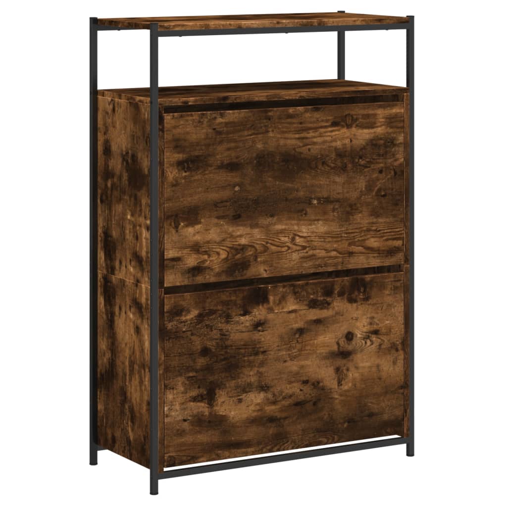 Skoskap røkt eik 75x34x112 cm konstruert tre
