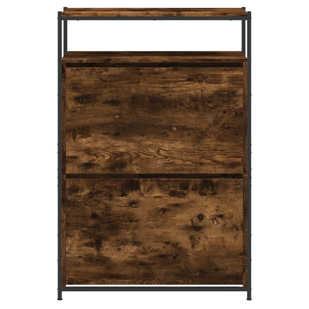 Skoskap røkt eik 75x34x112 cm konstruert tre