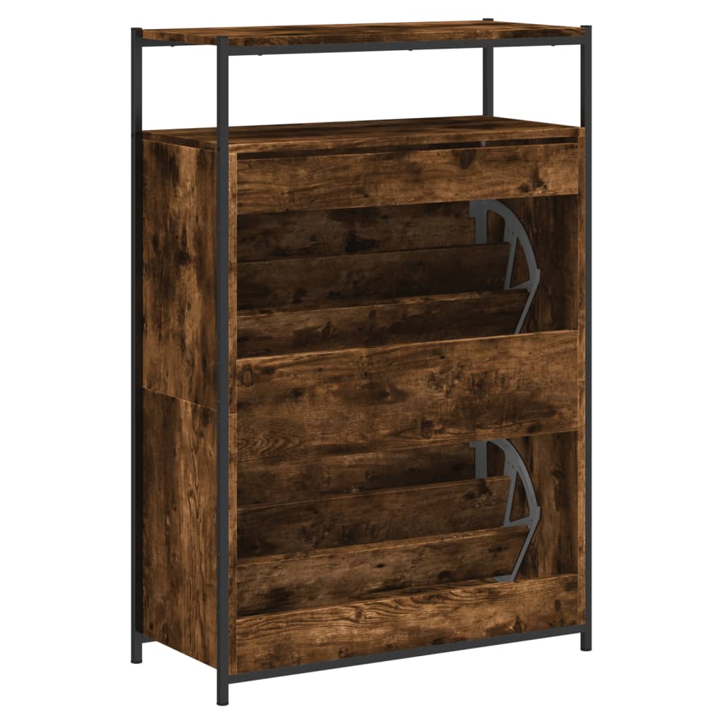 Skoskap røkt eik 75x34x112 cm konstruert tre