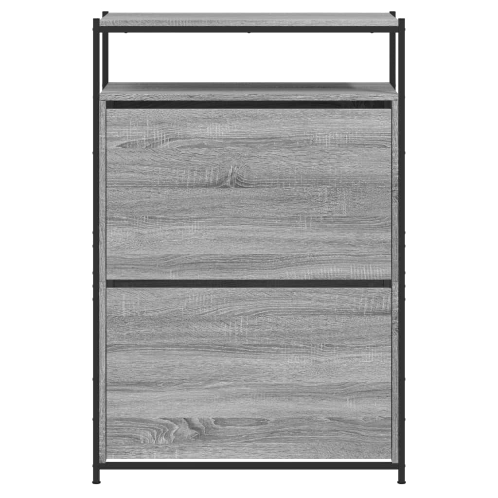 Skohylle grå sonoma 75x34x112 cm konstruert tre