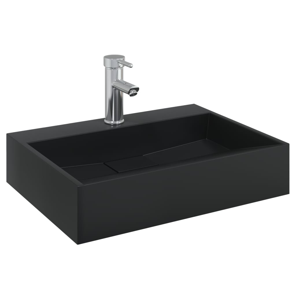 Servant 50x38x11 cm mineralstøpt/marmorstøpt svart