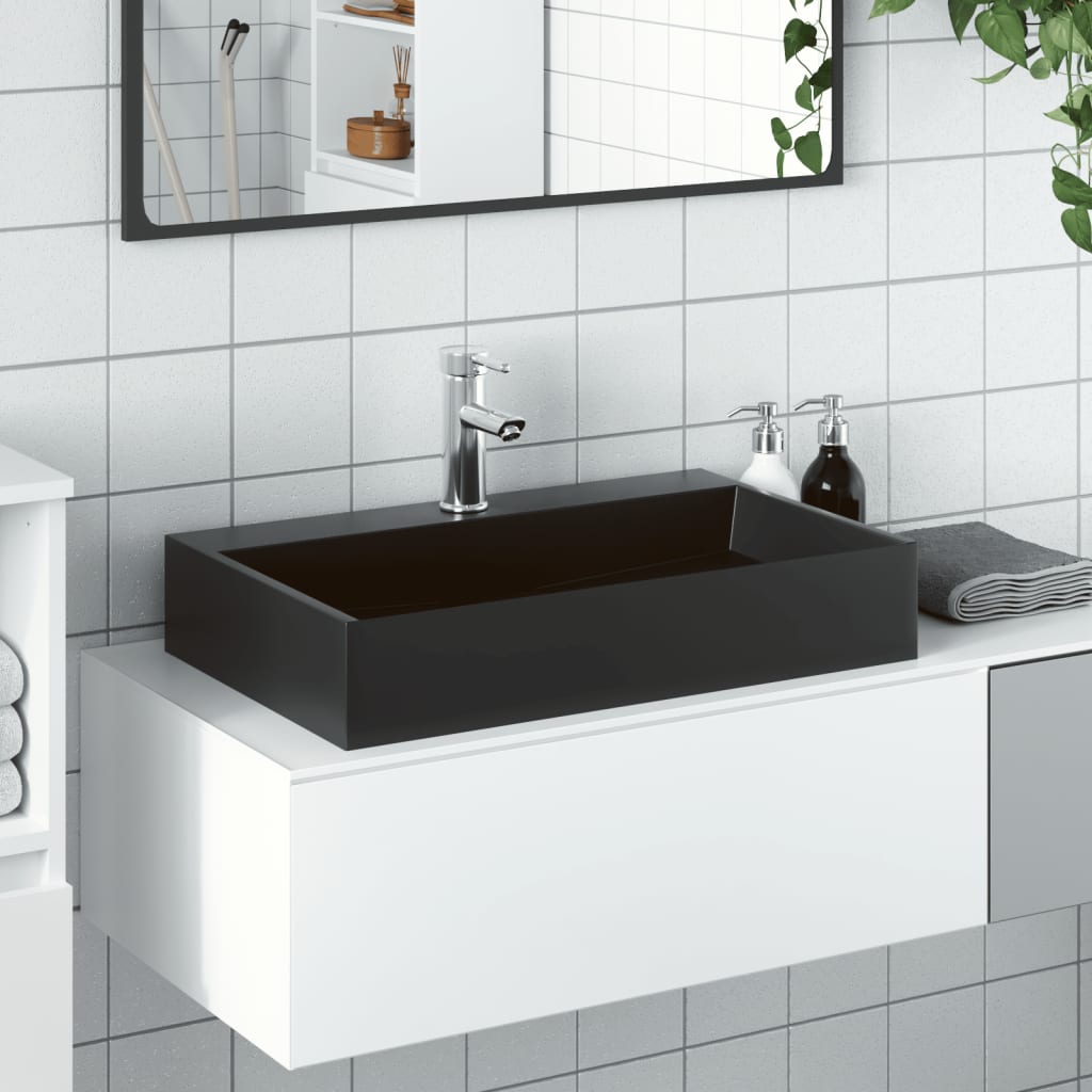 Servant 60x38x11 cm mineralstøpt/marmorstøpt svart