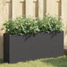Plantekasse med 2 potter svart 90x20x40 cm polyrotting