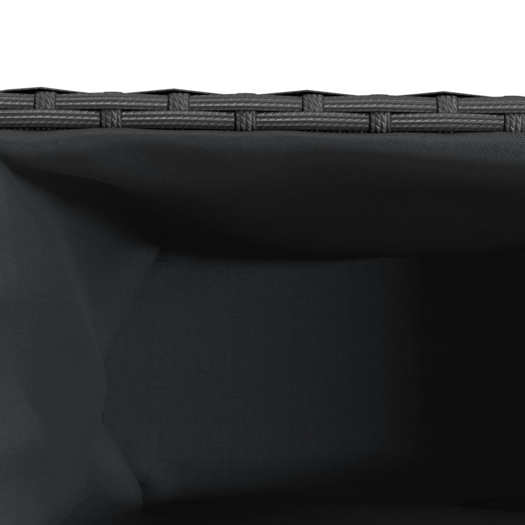 Plantekasse med 3 potter svart 105x30x32 cm polyrotting