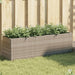 Plantekasse med 3 potter grå 105x30x32 cm polyrotting