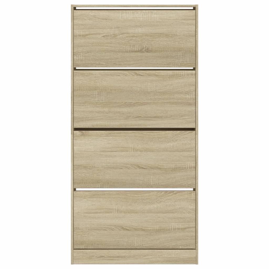 Skoskap med 4 vippeskuffer sonoma eik 80x21x163,5 cm