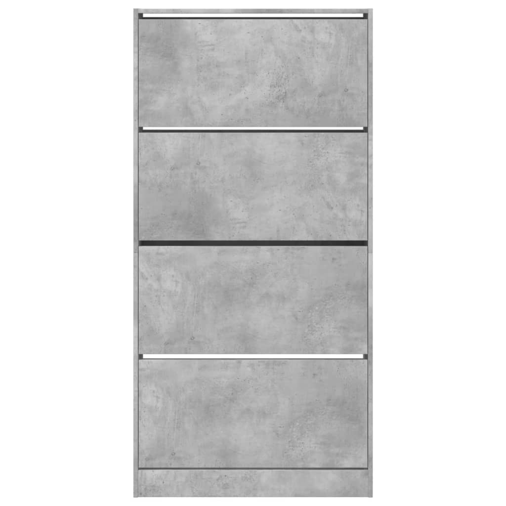 Skoskap med 4 vippeskuffer betonggrå 80x21x163,5 cm