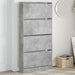 Skoskap med 4 vippeskuffer betonggrå 80x21x163,5 cm