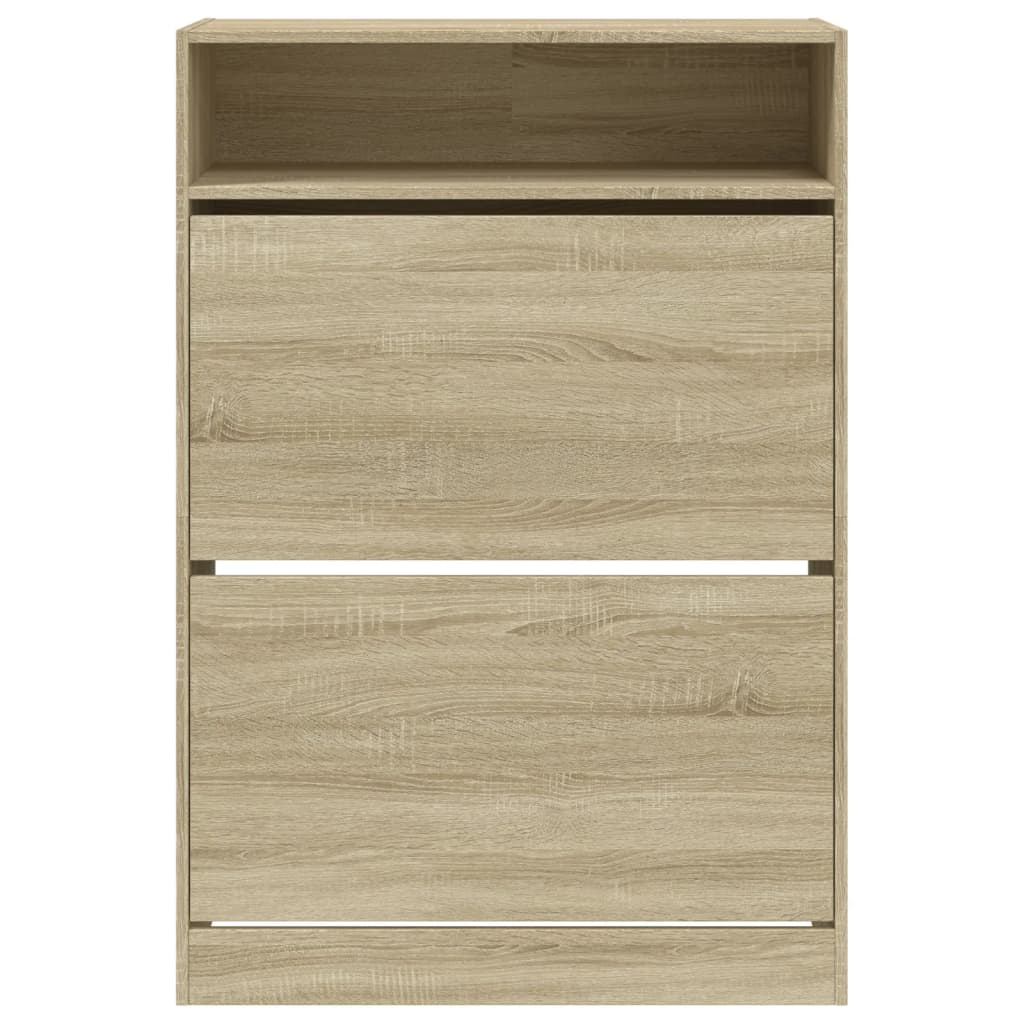 Skoskap med 2 vippeskuffer sonoma eik 80x34x116 cm