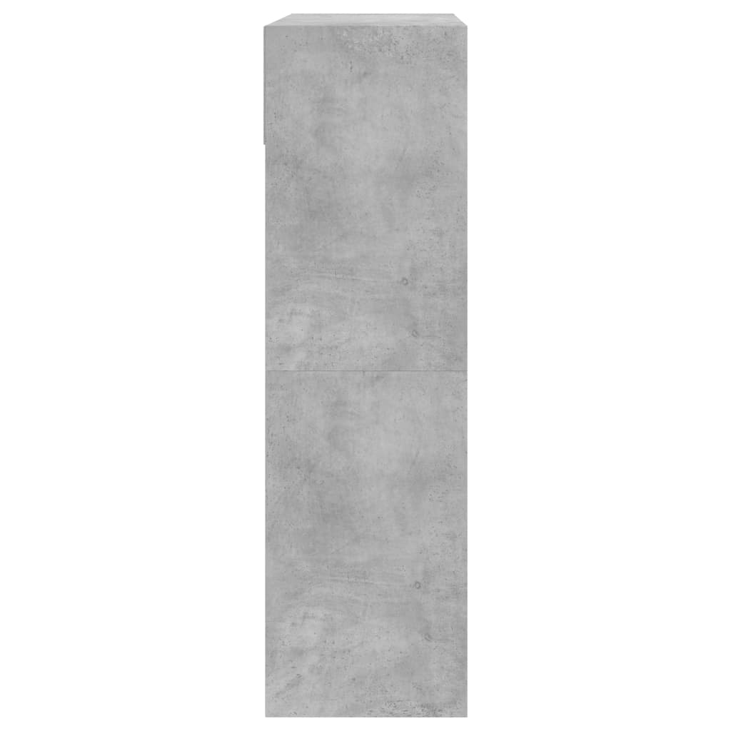 Skoskap med 2 vippeskuffer betonggrå 80x34x116 cm