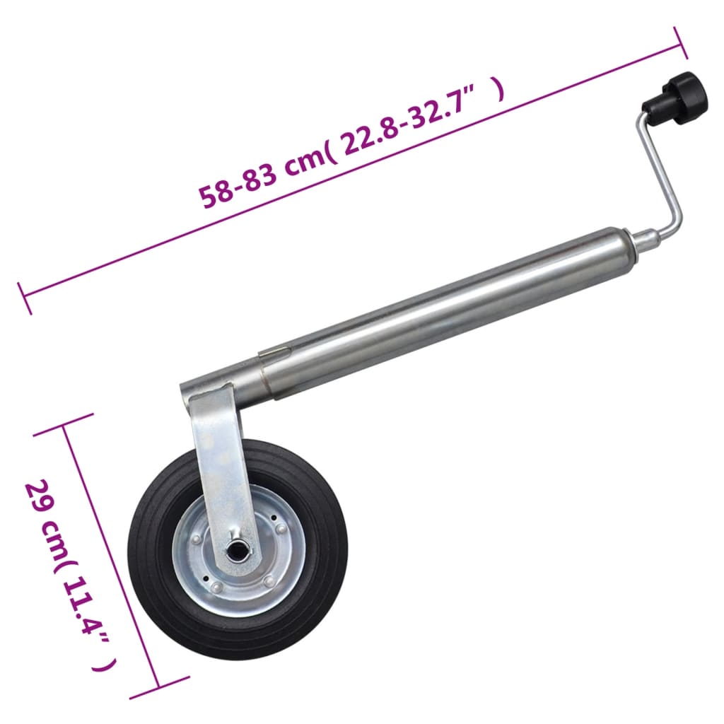 Støttehjul 48 mm med 1 klemme og hjulklosser