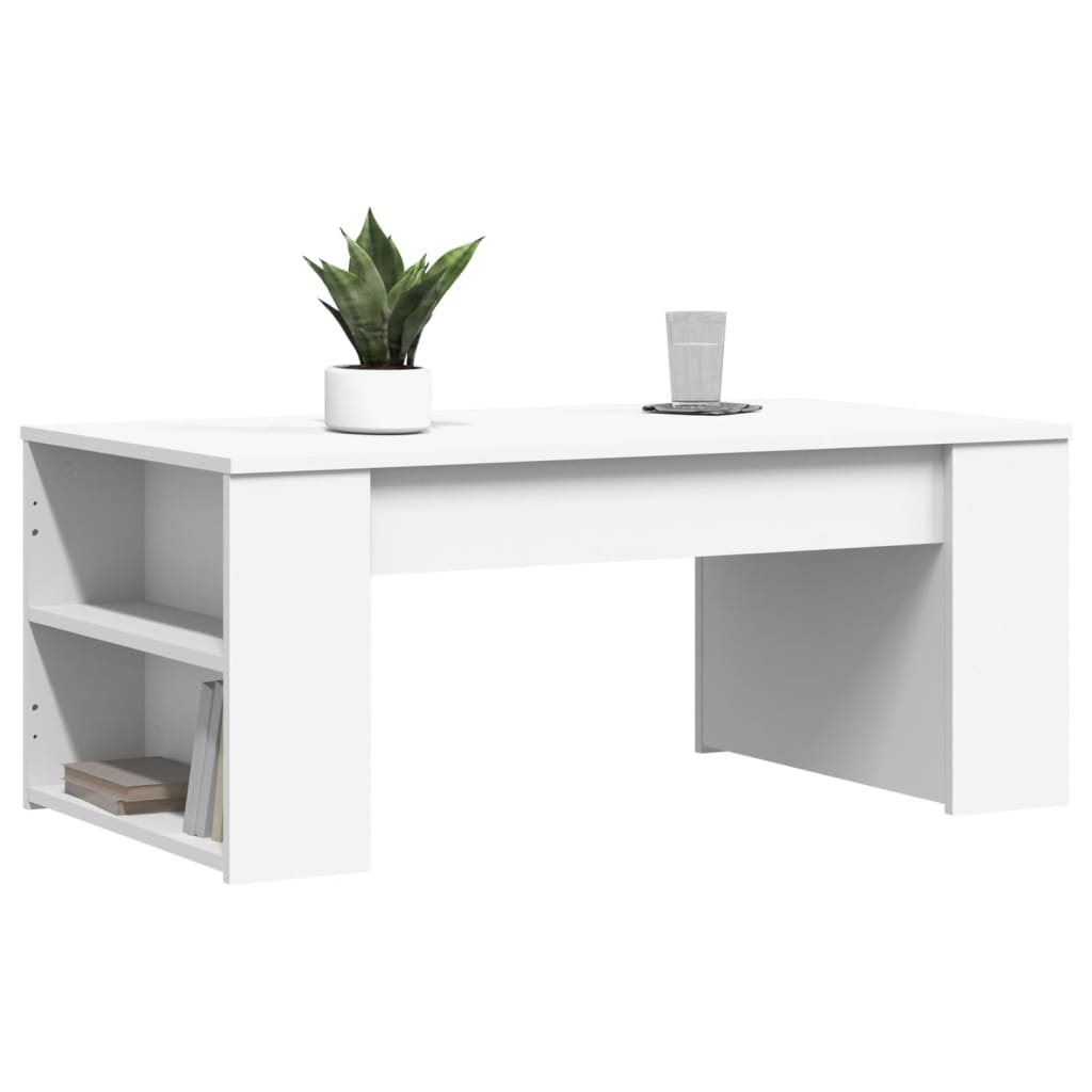 Salongbord hvit 102x55x42 cm konstruert tre