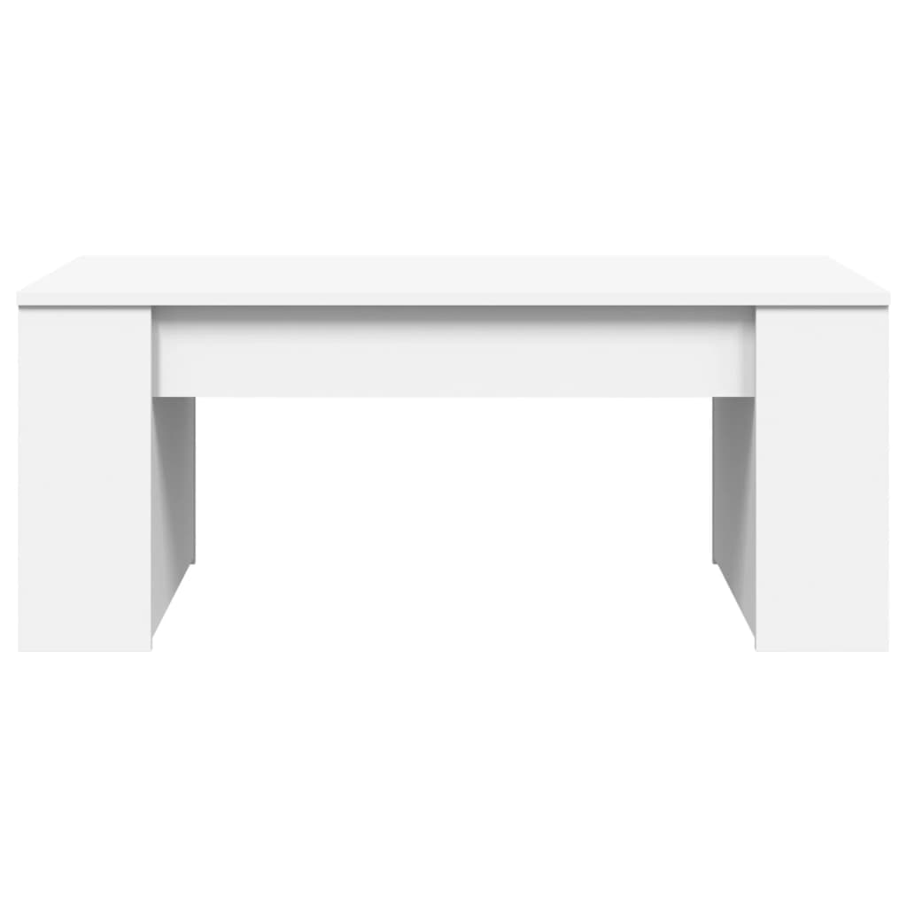 Salongbord hvit 102x55x42 cm konstruert tre