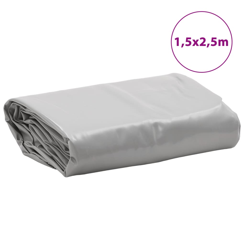 Presenning grå 1,5x2,5 m 650 g/m²