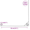 Presenning grå 2,5x4,5 m 650 g/m²
