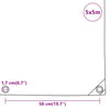 Presenning grå 5x5 m 650 g/m²