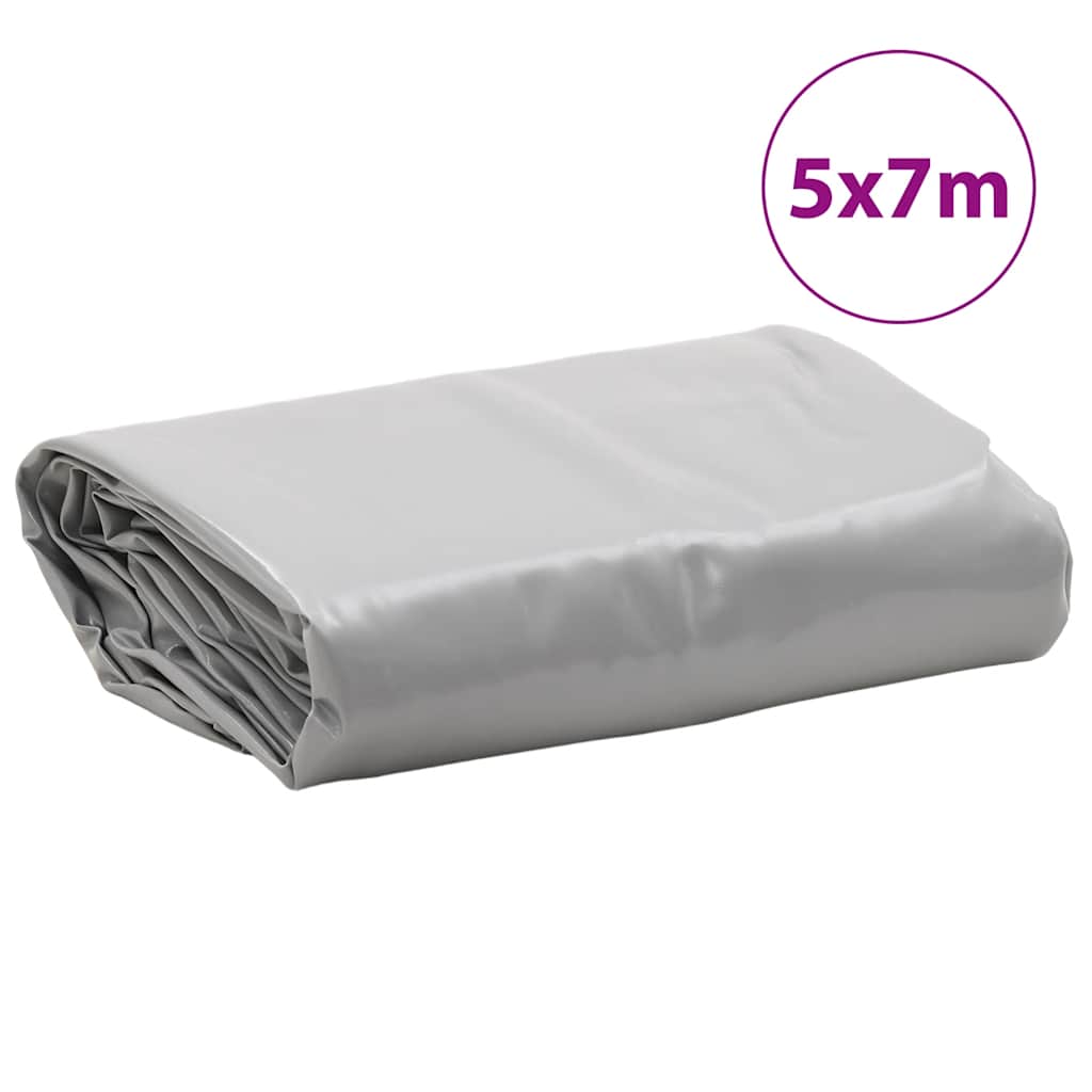 Presenning grå 5x7 m 650 g/m²