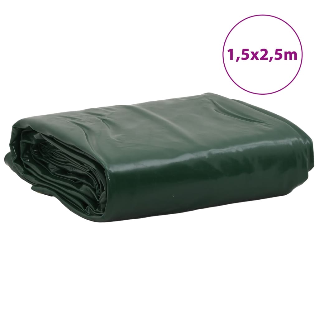 Presenning grønn 1,5x2,5 m 650 g/m²