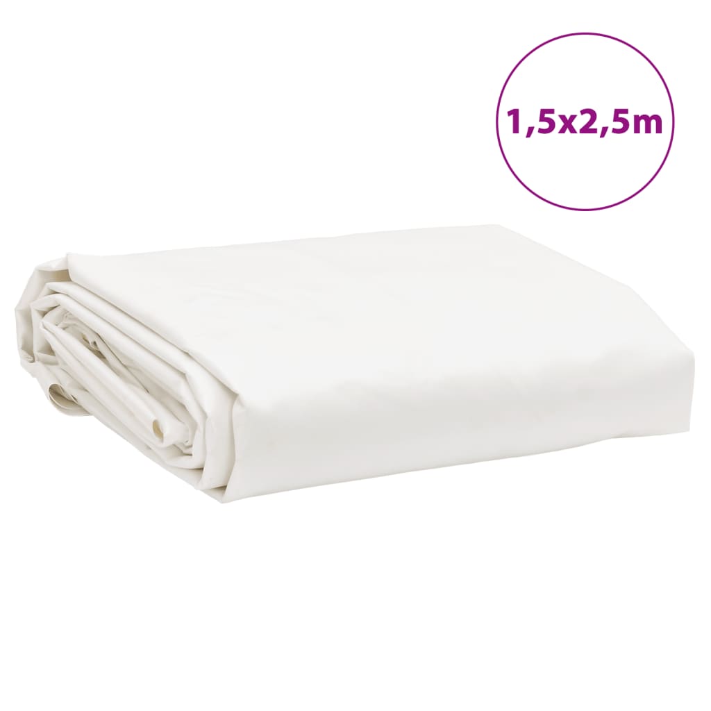 Presenning hvit 1,5x2,5 m 650 g/m²