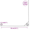 Presenning hvit 2,5x4,5 m 650 g/m²