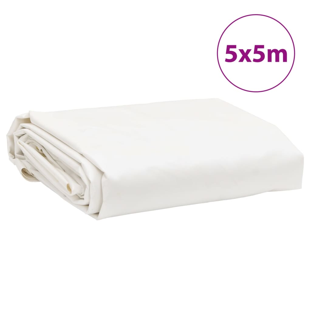 Presenning hvit 5x5 m 650 g/m²
