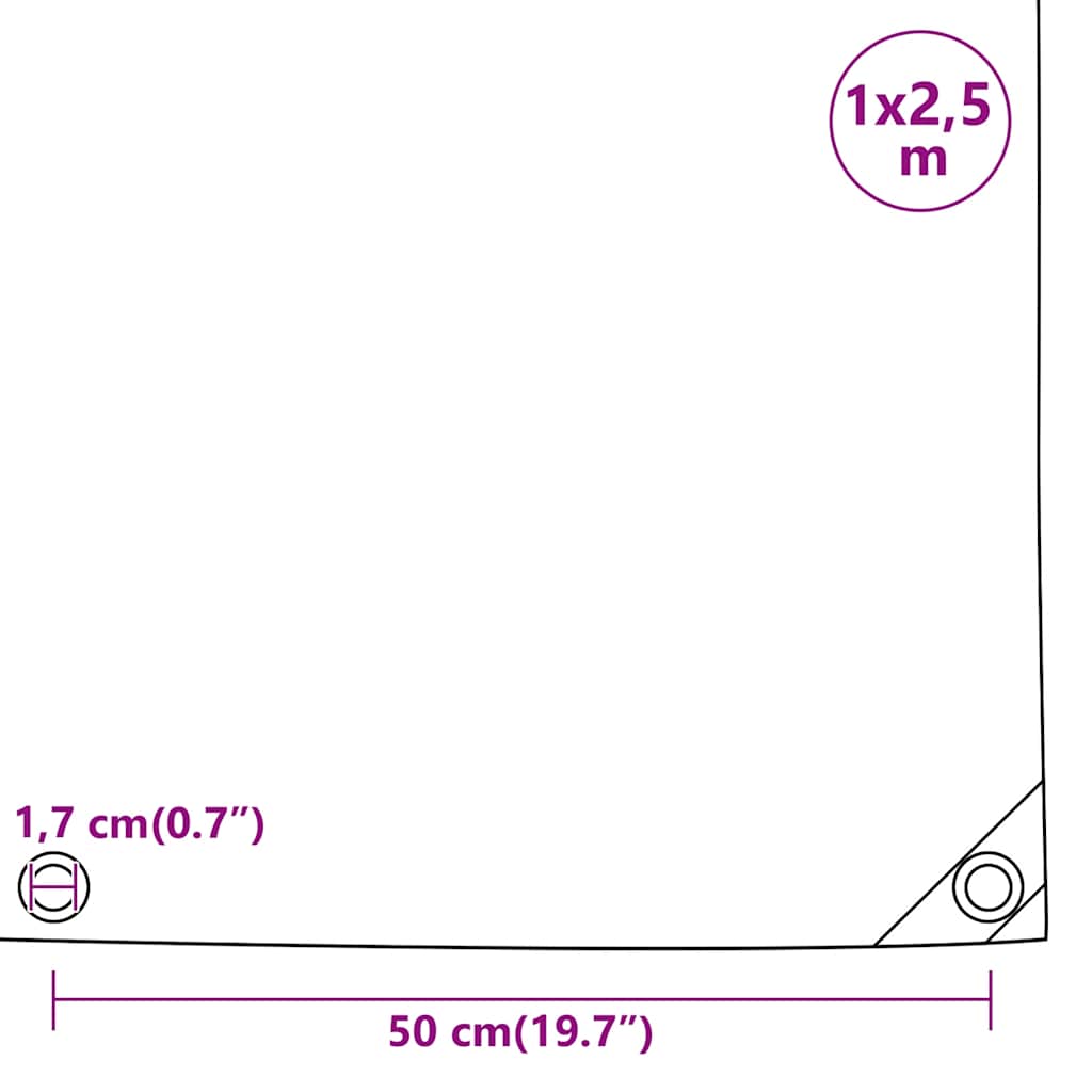 Presenning svart 1x2,5 m 650 g/m²
