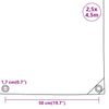 Presenning svart 2,5x4,5 m 650 g/m²