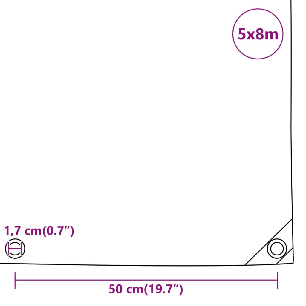 Presenning svart 5x8 m 650 g/m²