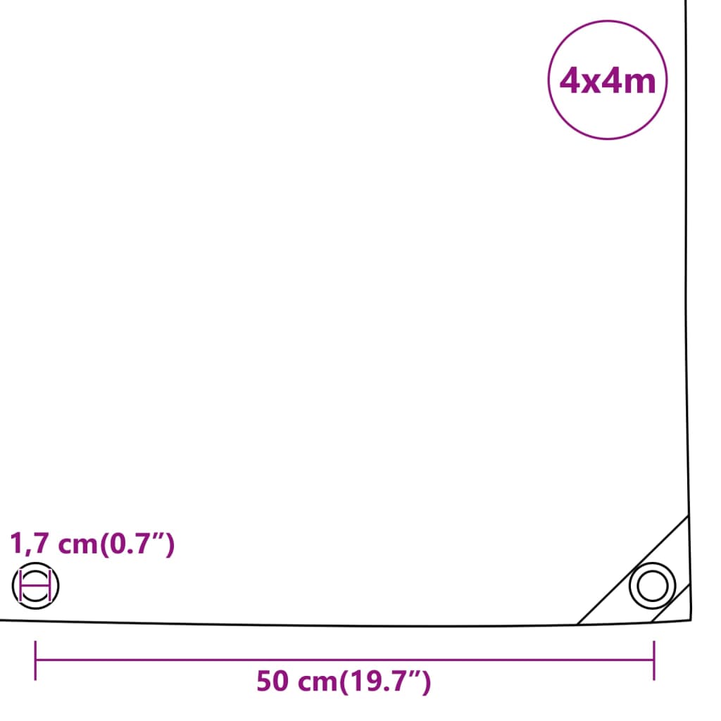 Presenning antrasitt 4x4 m 650 g/m²