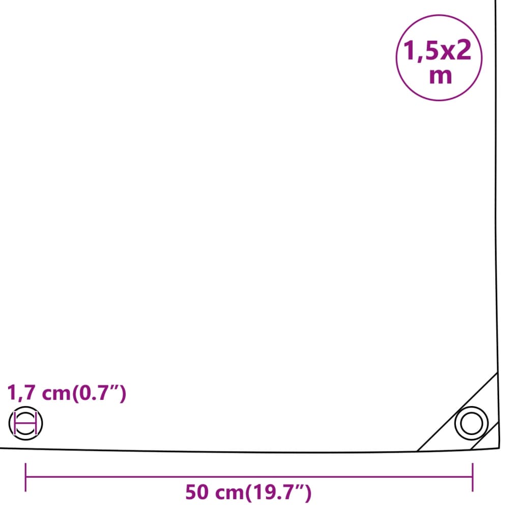 Presenning antrasitt 1,5x2 m 650 g/m²