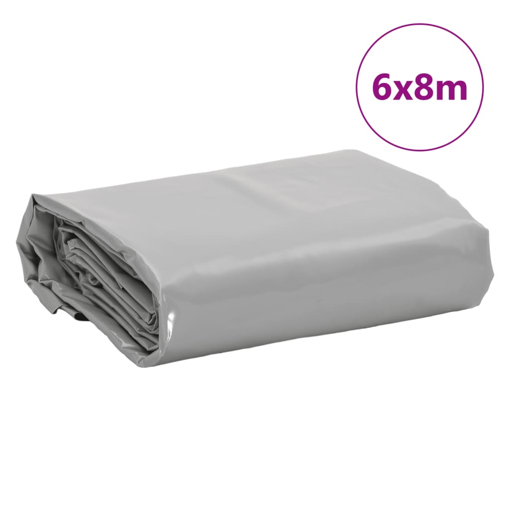 Presenning grå 6x8 m 650 g/m²