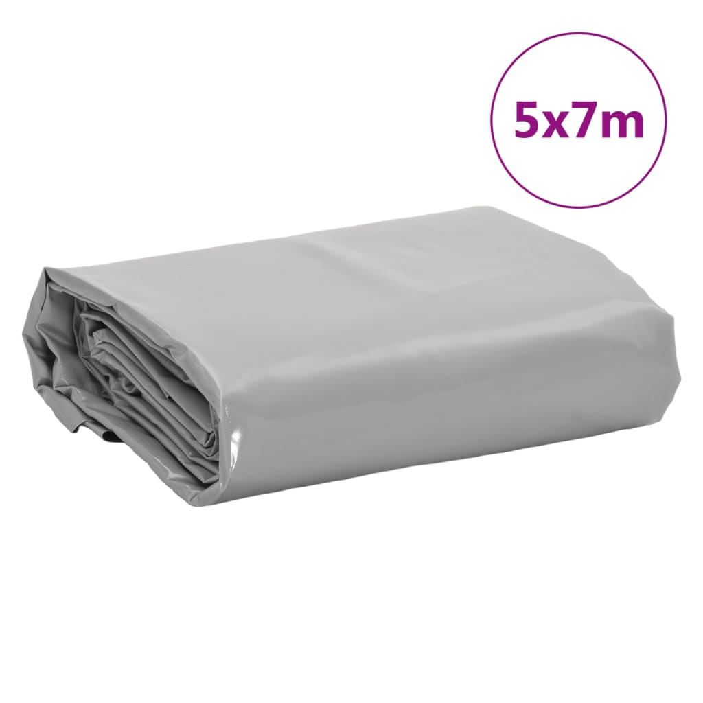 Presenning grå 5x7 m 650 g/m²