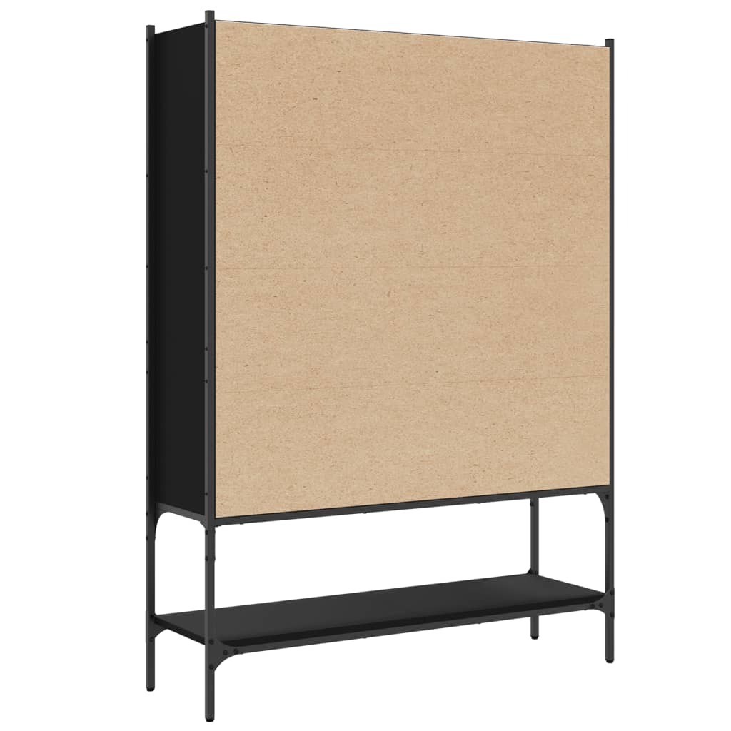 Bokhylle svart 102x30x141,5 cm konstruert tre