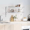Vegghyller 2 stk 100x40 cm sølv rustfritt stål